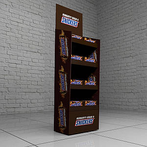 Торгова меблі ⚠️ стенд для батончиків Snickers