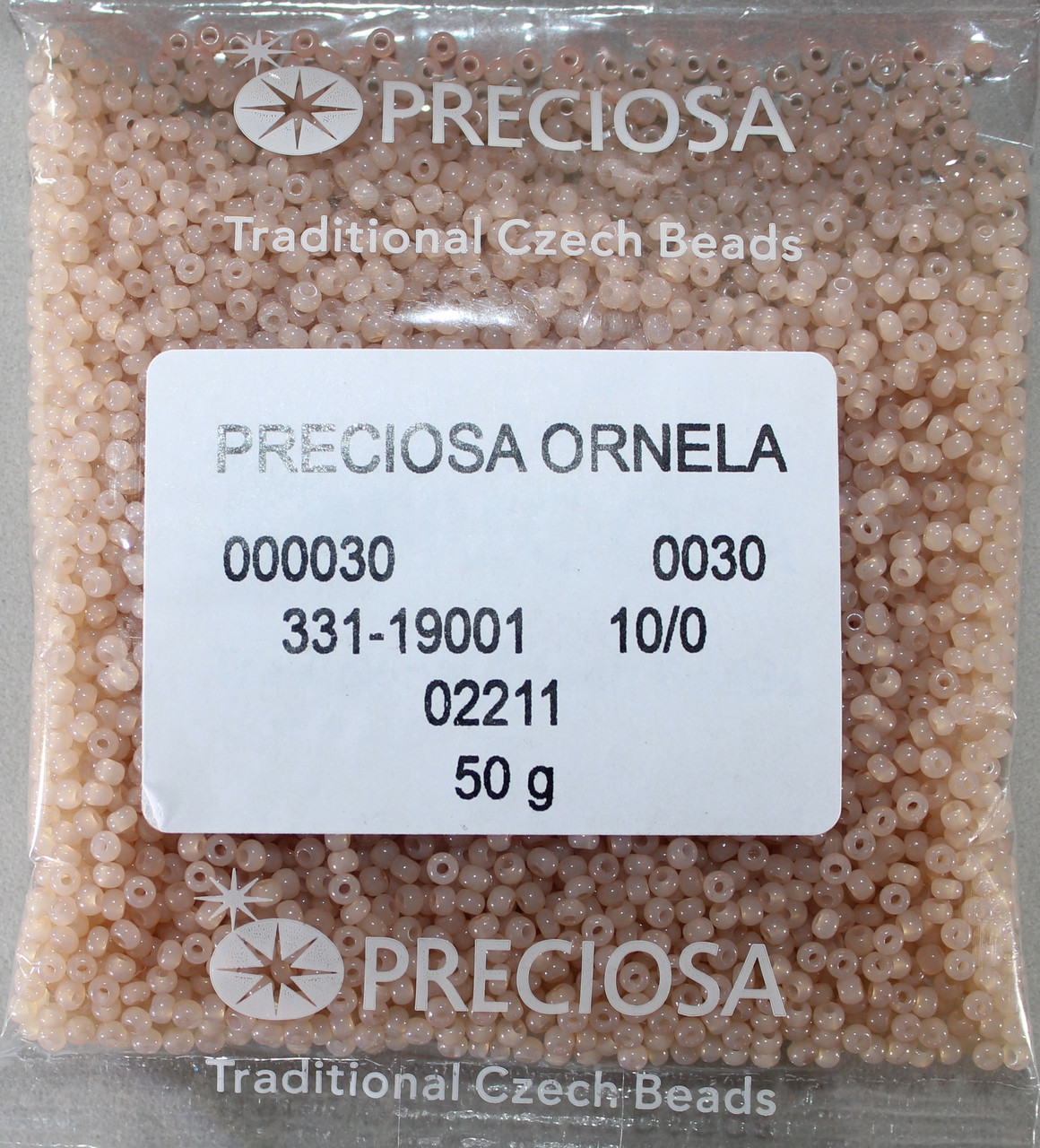 Бісер 10/0, №02211 бежевий блідий, алебастровий (уп.50 грам), фото 1