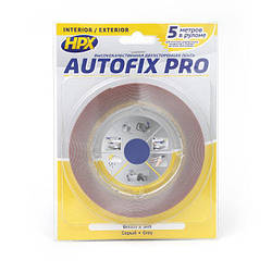 Скотч двосторонній Autofix Pro сірий 6 мм на 5 метрів