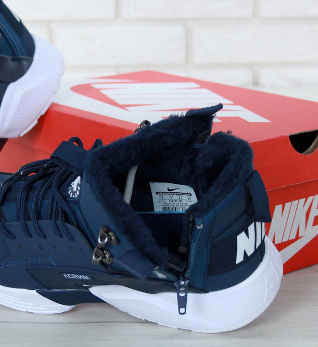 Купить Мужские зимние кроссовки Nike Huarache Acronym City Blue Winter ...