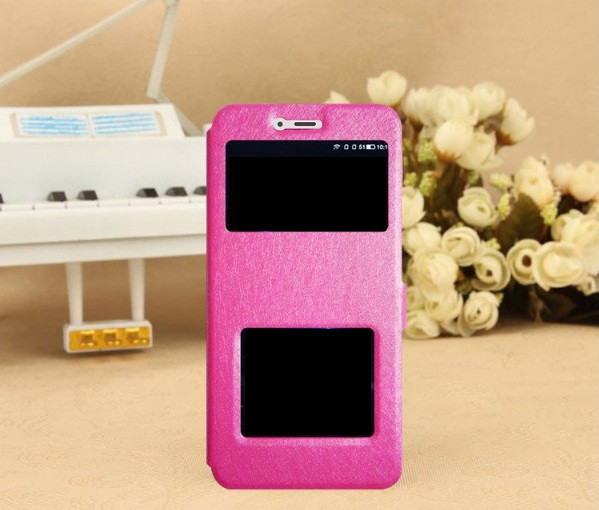 Чохол-книжка для Xiaomi Mi A2/Mi 6X з подвійним вікном рожевий