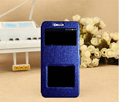 Чехол книжка для Xiaomi Mi A2 / Mi 6X с двойным окном синий