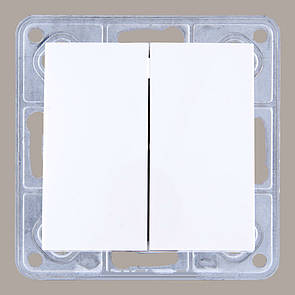 Вимикач подвійний LXL Tesla білий