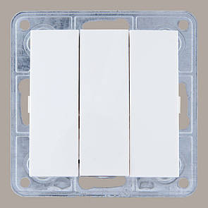 Вимикач потрійний LXL Tesla білий