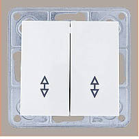 Вимикач прохідний подвійний LXL Tesla білий