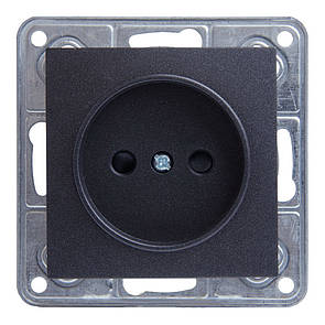 Розетка LXL Tesla графітовий металік