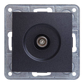 Розетка телевізійна/супутниковий кінцева LXL Tesla графітовий металік