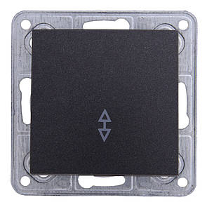 Выключатель проходной LXL Tesla графитовый металлик