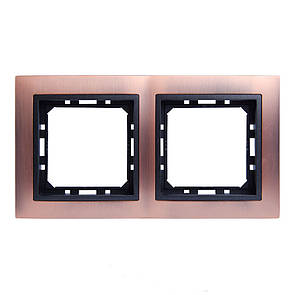 Рамка 2 місця LXL Tesla антична мідь/графітовий металік