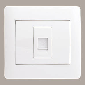 Розетка телефонна RJ11 (з рамкою) LXL Oscar білий