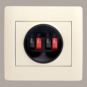 Аудиорозетка стерео (з рамкою) LXL Oscar кремова