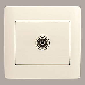 Розетка телевізійна кінцева "мама" (з рамкою) LXL Oscar кремова