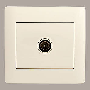 Розетка телевизионная проходная 3,5 dB (с рамкой) LXL Oscar кремовая