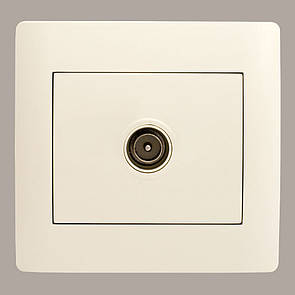 Розетка телевізійна кінцева (з рамкою) LXL Oscar кремова