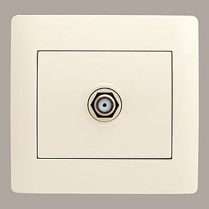 Розетка супутникова (з рамкою) LXL Oscar кремова