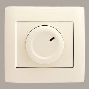Світлорегулятор 500 W (з рамкою) LXL Oscar кремовий