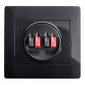 Аудиорозетка стерео (с рамкой) LXL Oscar черный глянец