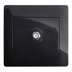 Розетка супутникова (з рамкою) LXL Oscar чорний глянець