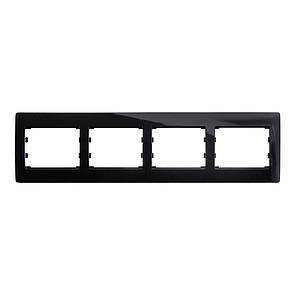 Горизонтальна Рамка 4 місця LXL Oscar чорний глянець