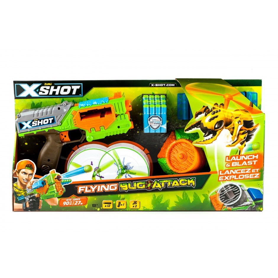 X-Shot Бластер Вогонь по літаючим жукам (2 літаючих жука, 12 патронів), фото 1