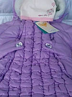 Зимовий конверт із ручками для новонародженої 68 (бузковий)