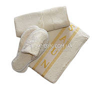 Merzuka набор для сауны мужской (тапочки, полотенце, килт) 3-предмета бежевый