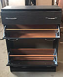 Шафа для взуття на 2 відділення + ящик (касетниця 2я + витончений) колір венге магія, фото 3