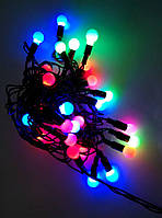 Гірлянда №F-28-2 (R-15) чорн.шнур/28 LED ламп маленьких/ШАРІК/5м/3кол.10567