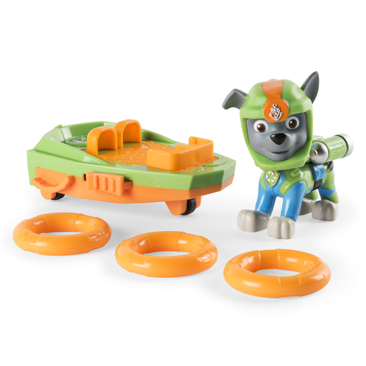 Ігровий набір Paw Patrol. Rockys Launching Surfboard (Щенячий патруль. Роккі на серфінгу з кругами)