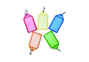 Брелок д/ключей пластиковий, 55x28 мм, асорті