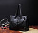 Чоловіча сумка для документів, чоловічий портфель для роботи чорний шкіряний (ПУ шкіра), фото 2