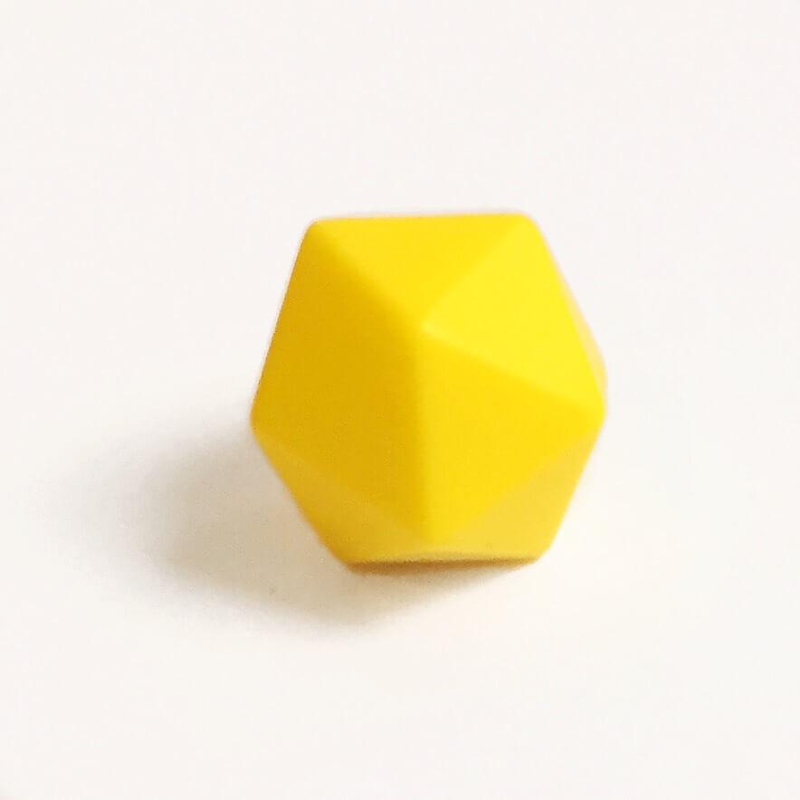 Середній ікосаедр (жовтий) 17 мм, силіконові намистини