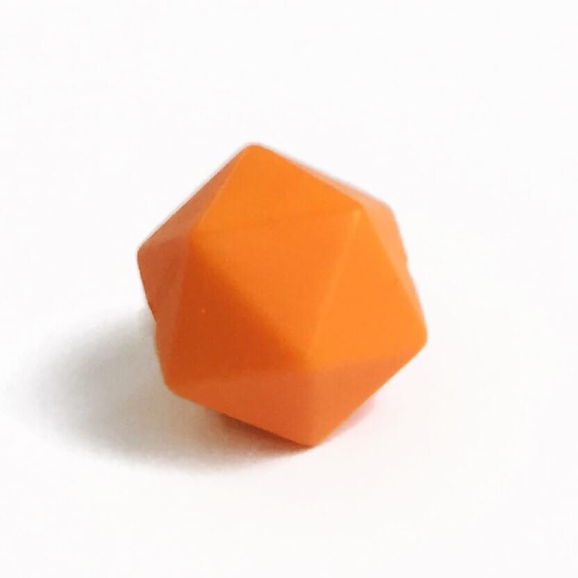 Середній ікосаедр (жовтогарячий) 17 мм, силіконова намистина