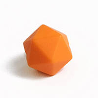 Средний икосаэдр (оранжевый) 17мм, силиконовая бусина