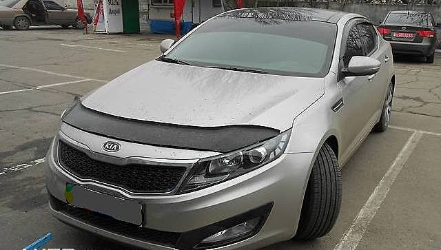 Дефлектор капота (мухобойка) Kia Optima 2012- (киа оптима) - фото 3 - id-p73445356