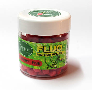Soft Method Pellet Fluo FPM 8мм 50г у банку Strawberry-Fish Полуниця-Риба
