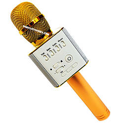 Бездротовий караоке-мікрофон Q9 золотий у чохлі