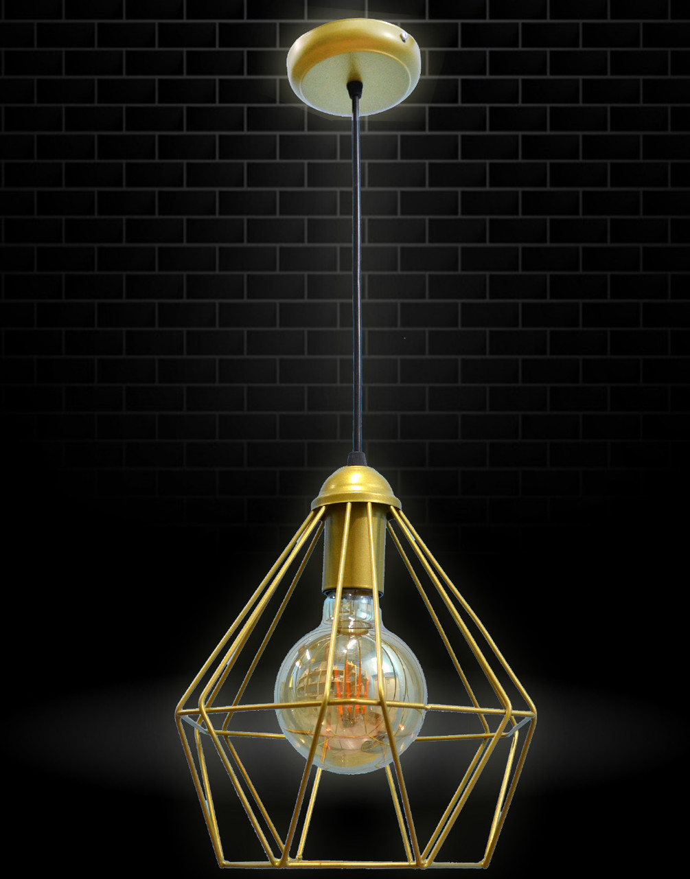 Підвісний світильник стельовий NL 0537 MSK Electric Е-27 Лофт золотий