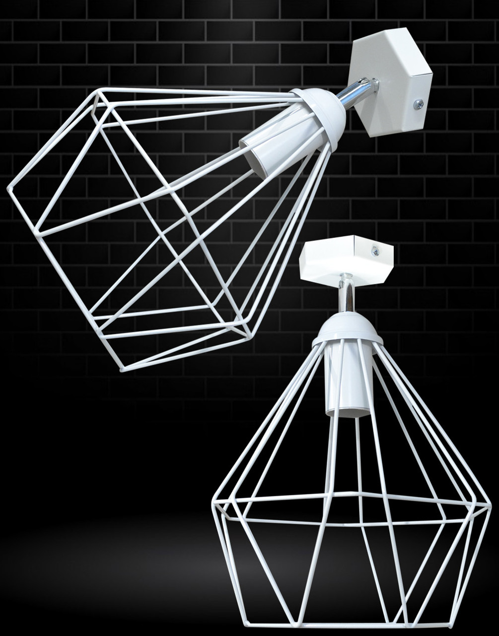 Світильник настінний бра NL 0537-1 W 100lamp Е-27 Лофт білий