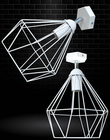 Світильник настінний бра NL 0537-1 W 100lamp Е-27 Лофт білий, фото 1