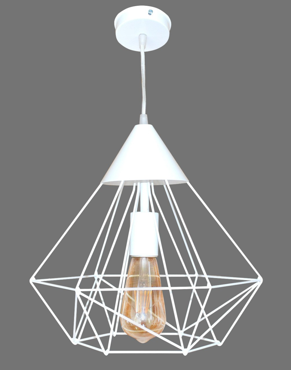 Підвісний світильник стельовий NL 0538 W MSK Electric Е-27 Лофт білий