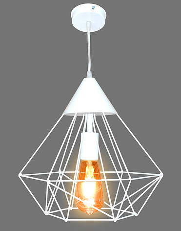 Підвісний світильник стельовий NL 0538 W MSK Electric Е-27 Лофт білий, фото 2