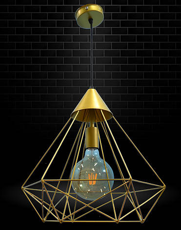 Підвісний світильник стельовий NL 0541 G MSK Electric Е-27 Лофт золотий, фото 2