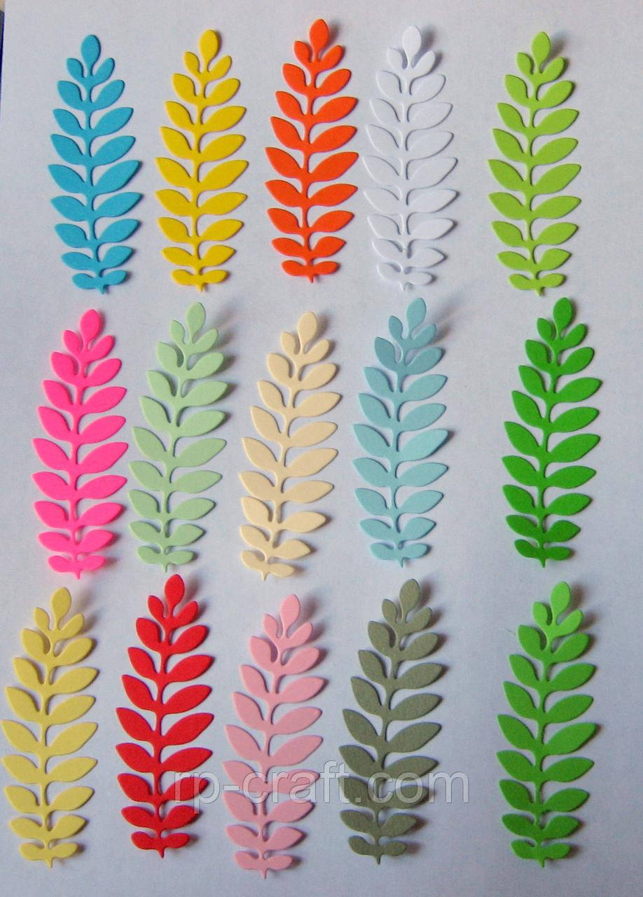 Вирубка з картону. Листочки, 25х71 мм, фото 1