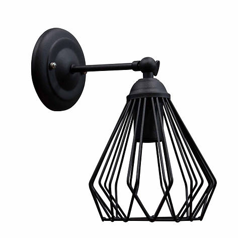 Світильник настінний бра NL 05371-1 B MSK Electric Е-27 Лофт чорний, фото 1