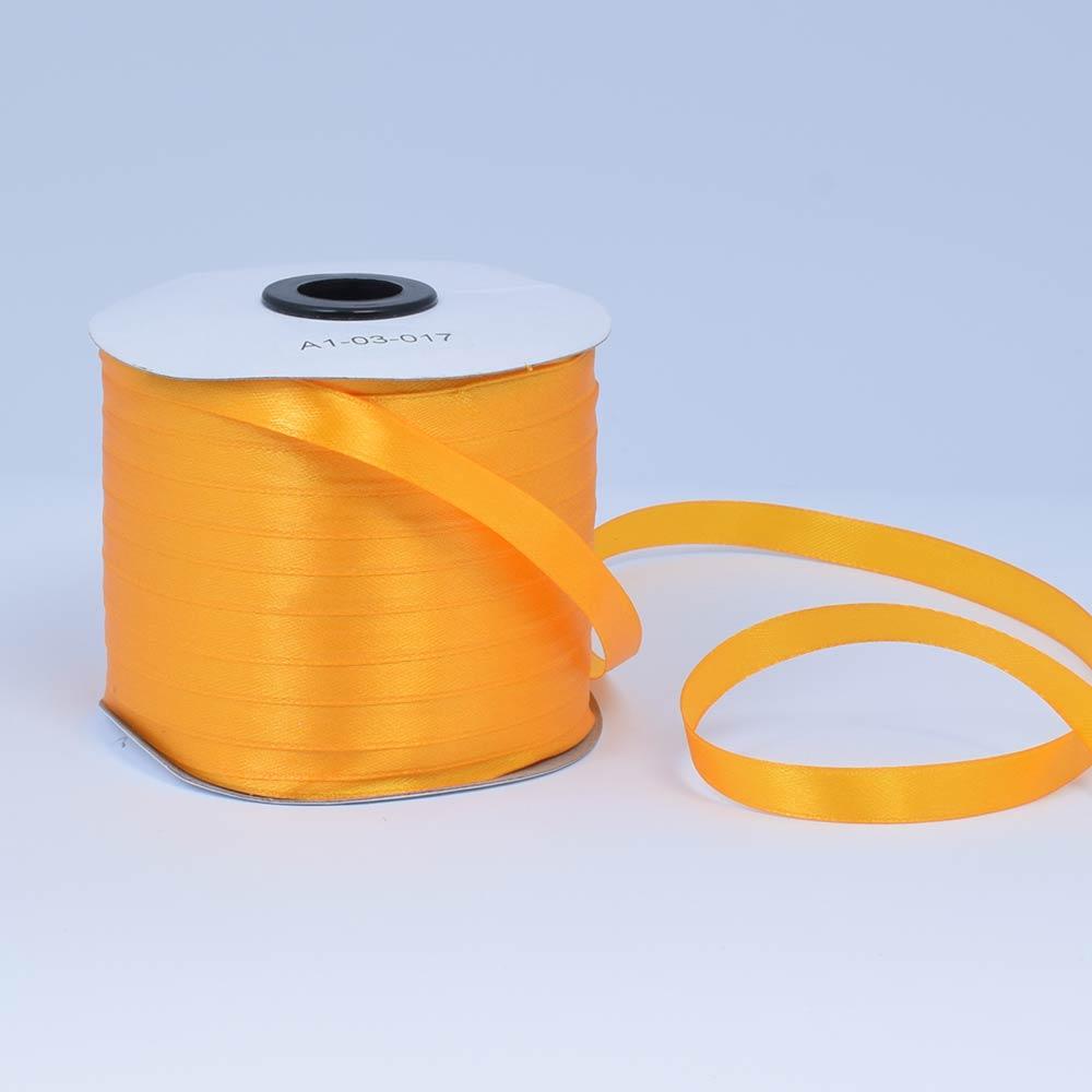 Стрічка атласна 10мм жовта насичена А1-03-017 на метраж (бобіна 230яр/193,70 р) (56257.017)