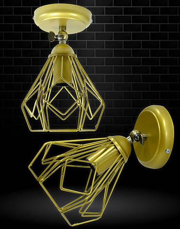 Світильник настінний бра NL 538-1 G MSK Electric Е-27 Лофт золотий, фото 2