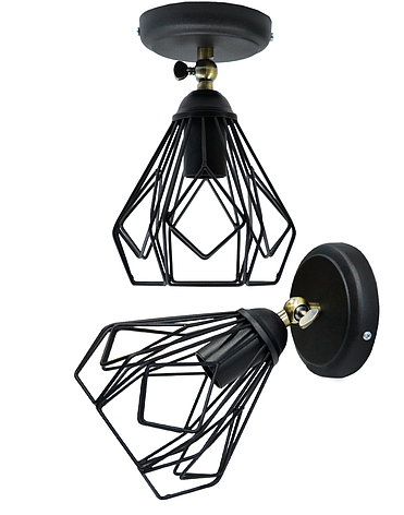Світильник настінний бра NL 538-1 B MSK Electric Е-27 Лофт чорний, фото 2