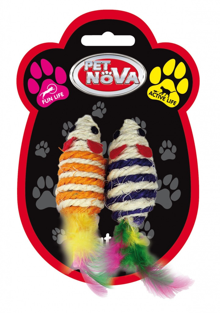Іграшка для котів Мишки плетінки Pet Nova 7х3 см.