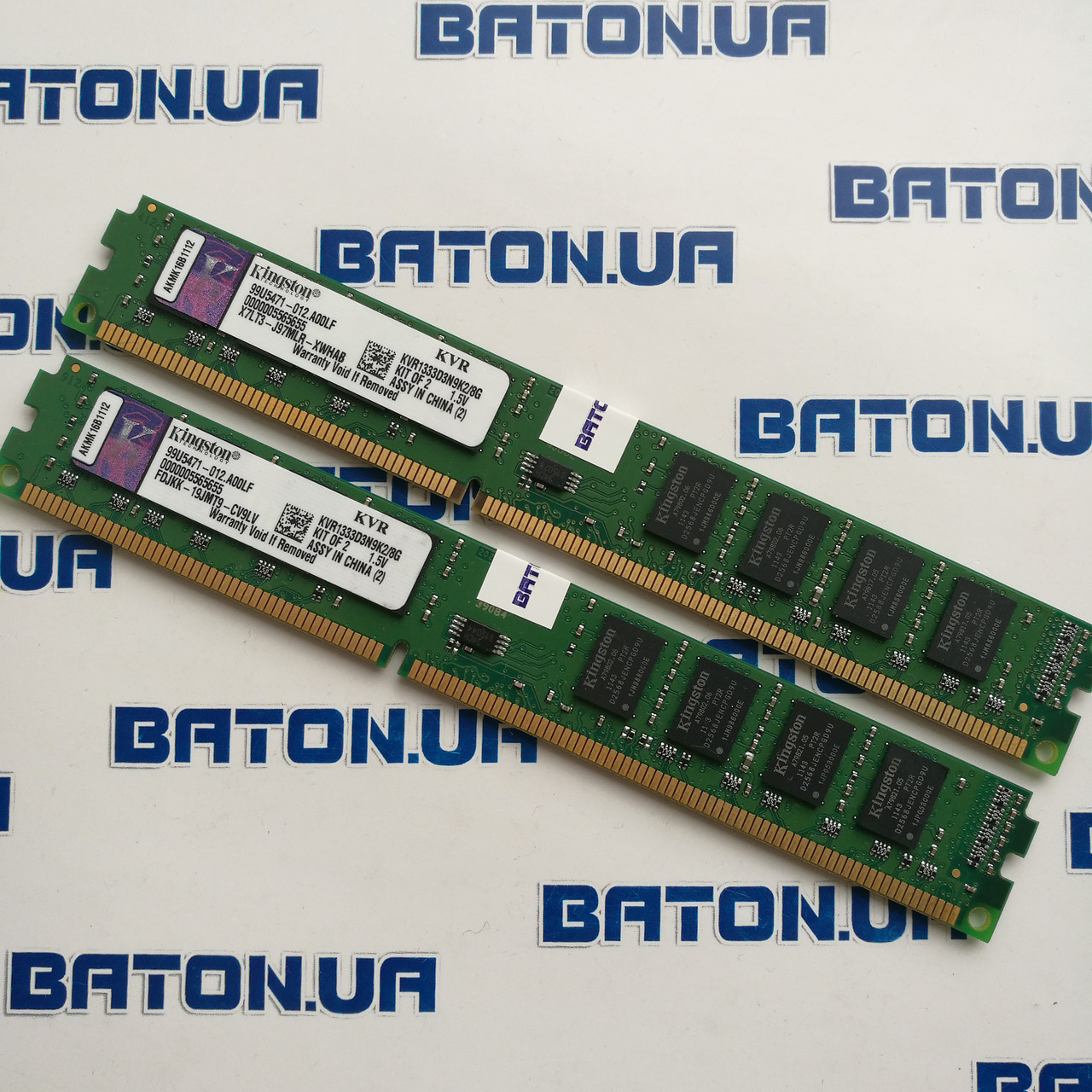 Оперативная память Kingston DDR3 8Gb KIT of 2 1333MHz PC3-10600U 2R8 LP CL9 (KVR1333D3N9K2/8G), фото 1